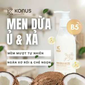 Men Dừa Gội Đầu Konus 500ml: hỗ trợ tóc mềm mượt giảm gãy rụng
