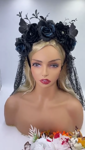 Horror Party Hairpiece Fancy Dress Veil Headbands Adjustable Veil Headgear for Masquerades and Charity Event