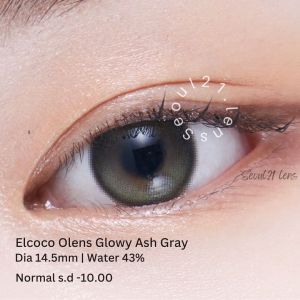 SOFTLENS ELCOCO OLENS GLOWY BROWN BLACK GRAY NORMAL MINUS - 0.00 s/d -10.00 EYE LENS