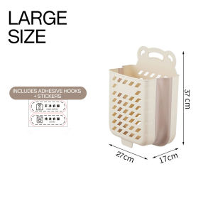 [SG] Foldable Laundry Basket Wall-mounted Dirty Clothes Storage Basket Space Saving Toy Organizer Box Large Capac