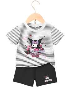 Stelan Kaos anak Perempuan KUROMI Untuk Usia 1-8 Tahun