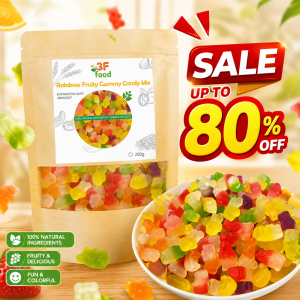 Rainbow Fruity Gummy Candy Mix - Colorful Fruit Flavored Soft Gummies | 250g