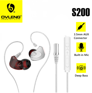 S2000 6D Surround Sound Bass 3.5MM Stereo Wired Sport Gaming Earphone with Microphone 1.2M