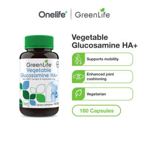 [Upgraded] GreenLife Vegetable Glucosamine HA+  Advanced Joint Support with MSM Turmeric & Hyaluronic Acid (180 Veggie Caps)