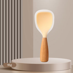 ทัพพีตักข้าวไม่ติดทัพพี ซิลิโคน ด้ามจับไม้ มีฉนวนกันความร้อน ไม่เหนียวติด ทำความสะอาดง่าย ดีไซน์มินิมอลน่ารัก