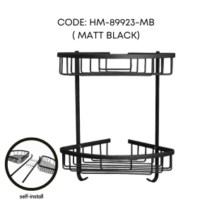 HEMOS BATHROOM FAUCET STAINLESS STEEL SUS 304 DOUBLE C. BASKET HM-89923 (MATE BLACK SILVER)