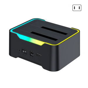 Double Bay Hard Drive Docking Station Type C to Sata3 for 3.5 or 2.5inch Hard Disks with Offline Clone Capability