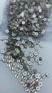 STONE KRISTAL KACA BENTUK BULAT LANCIP BOLONG TENGAH UKURAN 3 MM PER LUSIN KUALITAS GRADE AA WARNA PUTIH KILAU