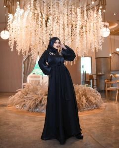 Meira Dress Shimmer Silk Dress Wanita Terbaru 2023 Kekinian Gamis Lebaran Viral Tiktok Termurah