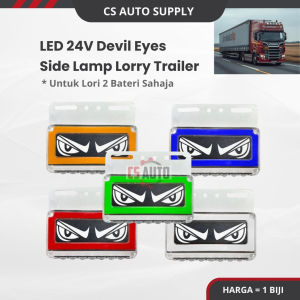 LED 24V Devil Eyes Side Lamp Angry Birds Eye Lampu Tepi Lori Treler Lori 2 Bateri Marker Lamp Truck