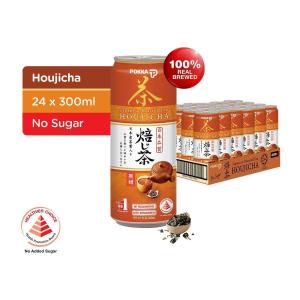 Pokka Houjicha Japanese Roasted Green Tea No Sugar (24 x 300ML) - Case
