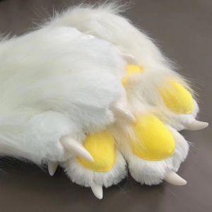 LFPLYQ Furry Cosplay Costume Gloves Squeaky Kig Cartoon Plush Cat Paw Gloves Fashion Thicken Cat Claw Mittens Cosplay Props