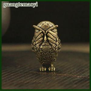 guangtemaoyi 1pcs Retro Đồng động vật trà Pet Máy tính để bàn trang trí cổ Rắn Đồng Owl thu nhỏ bức tượng nhỏ trang trí nội thất thủ công