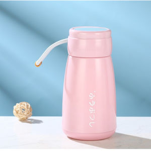 Bình Thủy Tinh Chữ NHẬT BẢN 340ml Bình đựng nước có dây đeo lõi thủy tinh vỏ nhựa có quay đeo