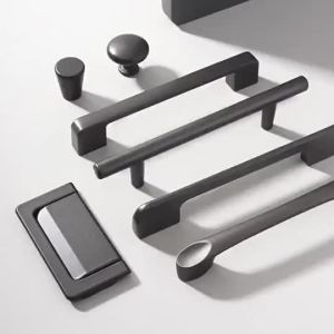 Aluminium Alloy Wardrobe Cabinet Drawer Handle Modern Simple Iron Grey Finish for Furniture Doors