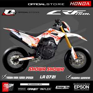 Decal Sticker CRF 150L Sticker Full Body-Decal Stiker Tema Flame API Gradasi Warna Kode LA0721