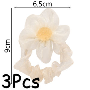 【♡Lovely girls house♡】5Pcs ยางมัดผมยางรัดโบว์ดอกไม้ถัดติดผมยางรัดเครื่องประดับผมผมหางม้า