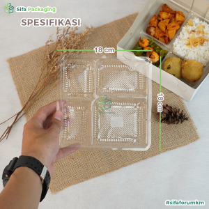 Dus Nasi 18x18 Duplek Tebal 350 GSM Box Catering Putih Kotak Makan Dus Snack Kue isi 50 pcs