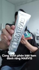 Kem đánh răng Marvis Whitening 85ML - Kem đánh răng Ý làm trắng giảm mảng bám bảo vệ răng miệng