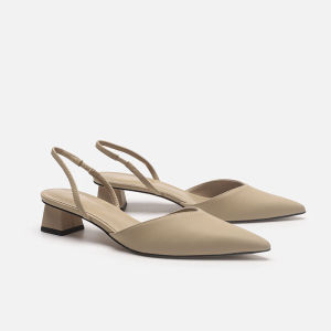 Free Shipping Baotou Sandals WomenS Summer Sandals Simple Pointed-Toe Square-Heel Sandals WomenS High-Heeled Sandals With Thin Straps Fashionable Single Shoes Available In Large Sizes