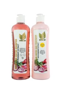 Natural Sant Onion & Rosemary Shampoo & Leave-In ment Set with tin Sulfate paraben & silicone free supports thicker & fuller hair women & men no onion smell two 16.9 fl oz bottles