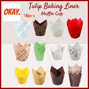 50pcs Heat resisting Tulip Muffin Cupcake Liners Baking Bakeware Baking Cups Molds