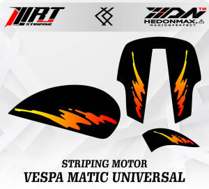Striping Stiker Transparan Vespa Matik/Sprit/LX/Universal Simpel Retro Vol 2 (Sudah Terpotong)