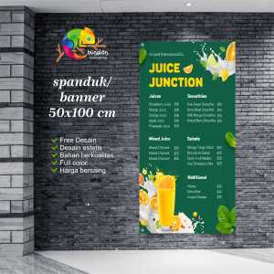Cetak Spanduk Banner Green and Yellow Modern Juice Menu