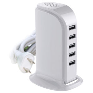 Wall Charger 5 USB Ports( 20W Quick Charge QC3.0 Type C PD) USB Charging Hub Smart IC Charger Tower with Type-C 3A for i/Phone i/Pad Airpods Tablets Smartphones Home Office Us