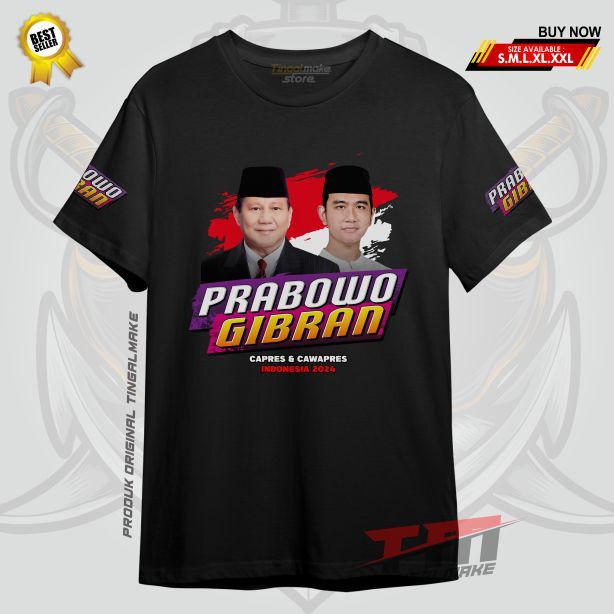 Dtf Kaos Prabowo Gibran V1 Pilpres 2024 Terbaru Unisex Kaos Pria