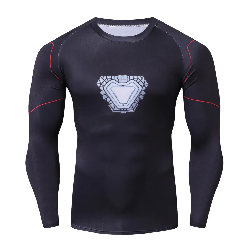Marvel Super Hero Casual Long Sleeve Men T-shirt Sportswear Skinny