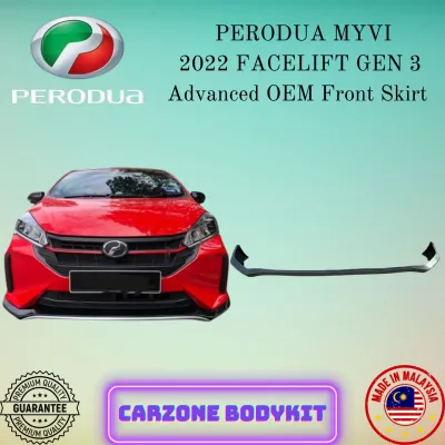 PERODUA MYVI FACELIFT GEN 3 ADVANCED OEM FRONT SKIRT BODYKIT (PU) 2022 2023 2024