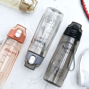 Botol Minum Sedotan Ekslusif Tali Model Transparant Aesthetic 600ml ZY 1803