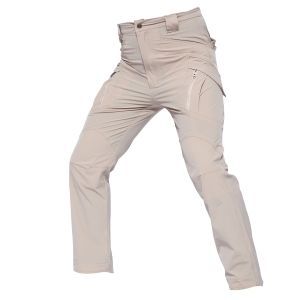 RAGON IX9 Water Resistant Rubberized Elastic Cargo Tactical Combat Pants Army Trousers for Outdoor Hiking - Lightweight