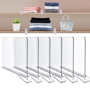 Acrylic Shelf Dividers 1/2/4/6pcs set Closet Shelf Separator and Organizer Holder for Closet Cabine