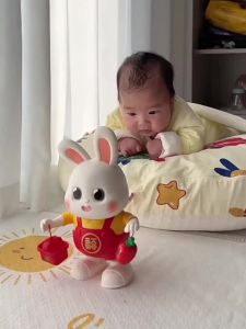 Dancing Bunny Baby Toy Infant Practice Head Up Turn Over Climb Sound Moving Children Gift
