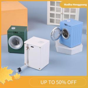Madha Dollhouse Miniature Washing Machine Drum Washer Laundry Model Dollhouse Decor Toy