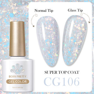 BORN PRETTY 10/15ml Reflective Glitter Gel Nail Art Polish Nail UV Gel Auroras Gel Iridescent Gel Base Top Coat Super Top Coat Nail Soak Off UV Gel for Nails Design