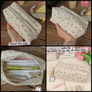 Túi bút vải hoa viền ren tag nơ cute xinh xỉu sành điệu bóp viết nữ tiểu thư đáng yêu thời trang vintage học sinh đẹp rẻ cỡ lớn