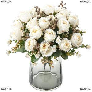 [COD] WANGJIA Artificial Flower Rose Wedding Bridal Bouquet Home Room Vase Festival Outdoor Garden Bonsai Arch Diy Gift Box Decoration