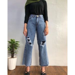 Tolly Free Belt - Bilby Cullotes Jeans / Jeans Highwaist Sobek Lapis / Labela Cullotes