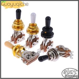 【Guoyuqiche】 1PC 3 cách ngắn thẳng Guitar chuyển đổi chuyển đổi Pickup Selector với Brass hat cho guitar điện pickups chuyển đổi bộ phận điều khiển