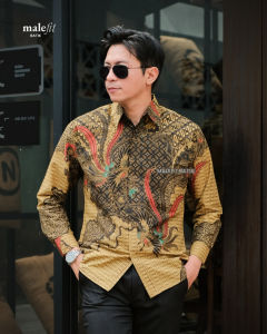 MaleFit Batik -  Kemeja Batik Pria Lengan Panjang Slimfit Lapis Furing Motif Rasendra
