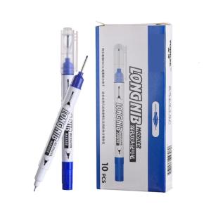 Double Tip Permanent Markers Pen 10Pcs Chisel and Fine Points Long Ink Multi Purpose Use for Home School Office