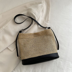 Vintage Woven Crossbody Bag For Women Commuting Shoulder Bag Large Capacity Tote Bag