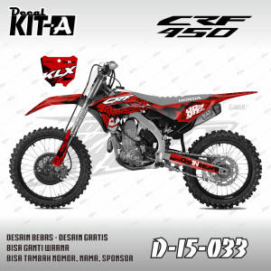 DECAL STIKER CRF 450 2025 full body Merah Abstrak Racing D-I5-033 D-I5-005 i5-031 i5-032