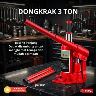 Dongkrak Hidrolik Mobil Hydraulic Bottle Jack 2 Ton 3 Ton 5 Ton 10 Ton 20 Ton Lengkap Tuas Stik Pengungkit Siap Pakai