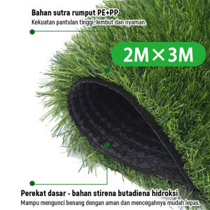 Karpet Rumput Sintetis Hijau Premium Tahan Air 2M×4M/2M×6M/1M×5M Garansi 5 Tahun