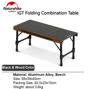 Naturehike Outdoor IGT Camping Table Detachable Camping Table Portable Barbecue Aluminum Alloy Table Free Combination