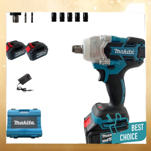 High Power Cordless Impact Wrench with Dual Battery and Tool Box